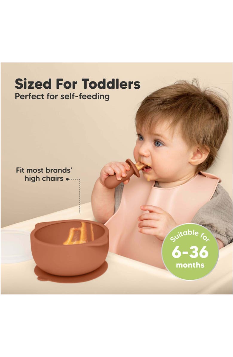 KeaBabies 2-Pack Silicone Suction Bowls, Alternate, color, Terracotta