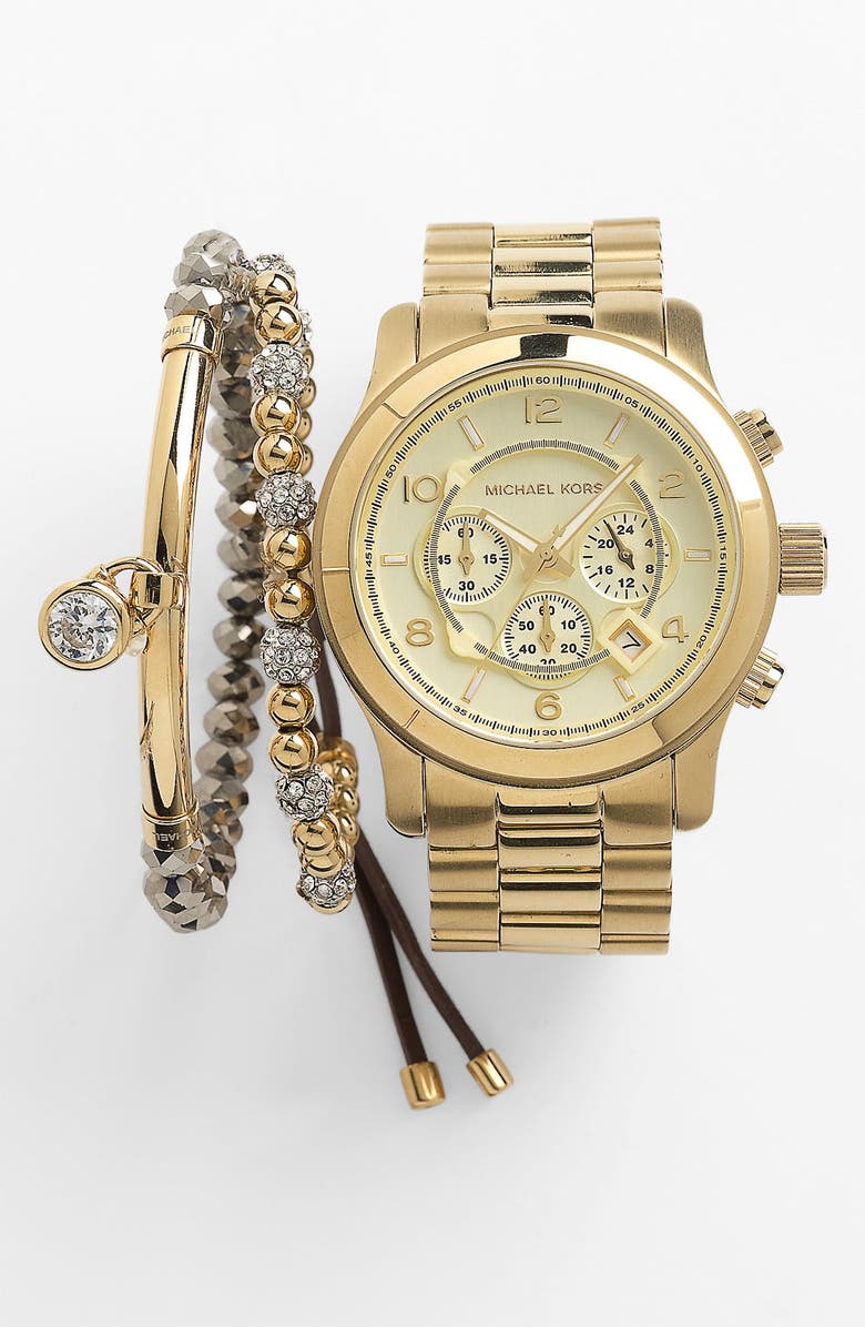 Michael Kors 'Large Runway' Chronograph Bracelet Watch, 45mm, Alternate, color,
