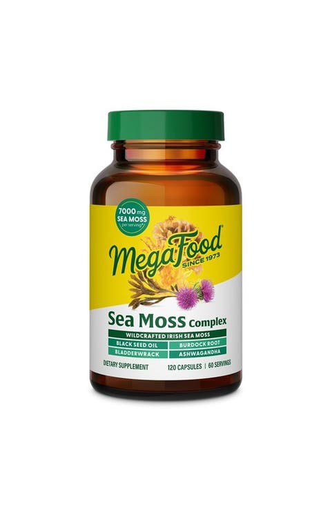 Sea Moss Complex with Irish Sea Moss Plus Black Seed Oil, Burdock Root, Bladderwrack & Ashwagandha, 120 Capsules