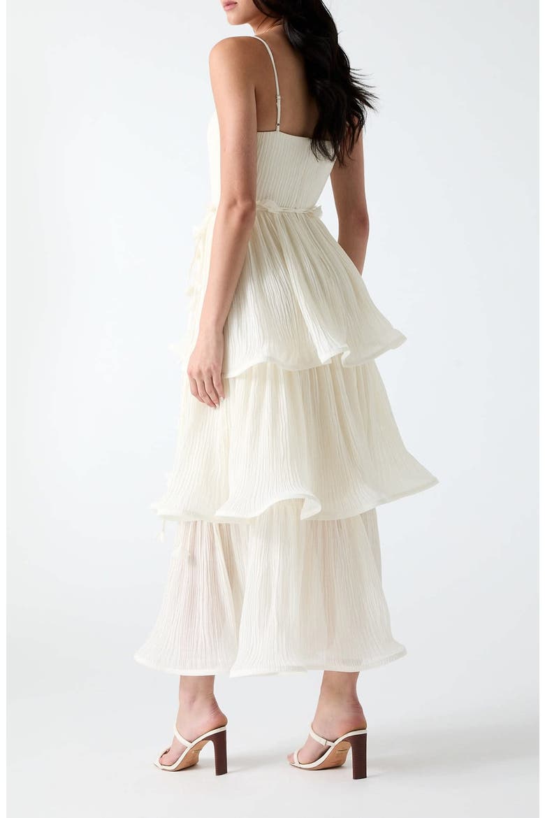 Alessia Sleeveless Tiered Ruffle Maxi Dress, Alternate, color, WHITE
