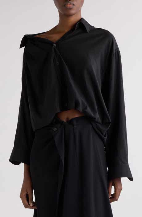 One-Shoulder Button-Up Shirt