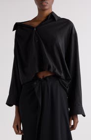 Balenciaga One-Shoulder Button-Up Shirt