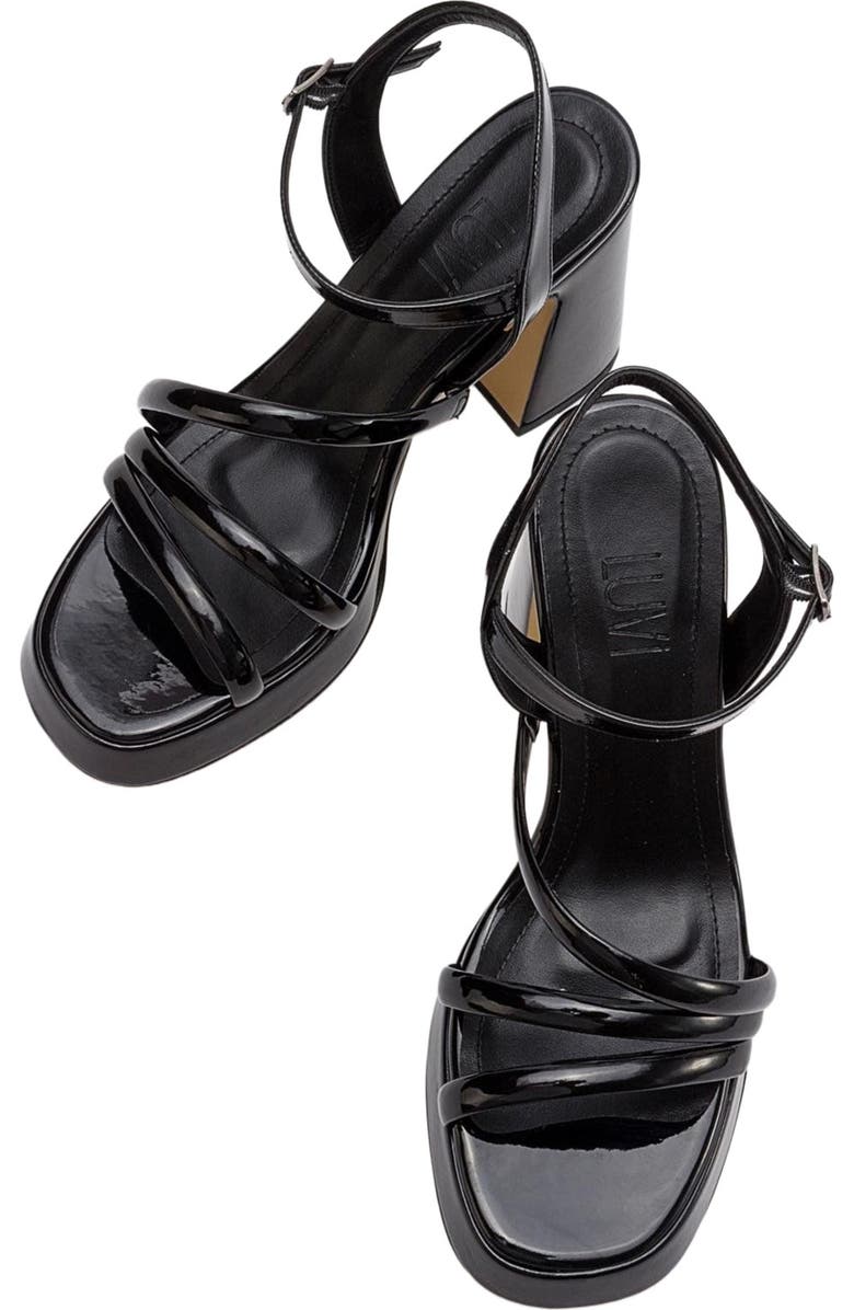 Prologue Shoes Heas Platform Sandal, Alternate, color, Black Faux Leather