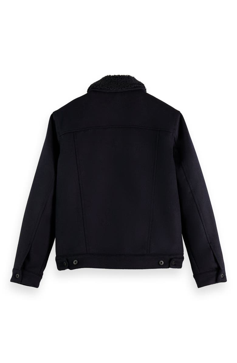 Scotch & Soda High-Pile Fleece Lined Wool Blend Trucker Jacket, Alternate, color, 