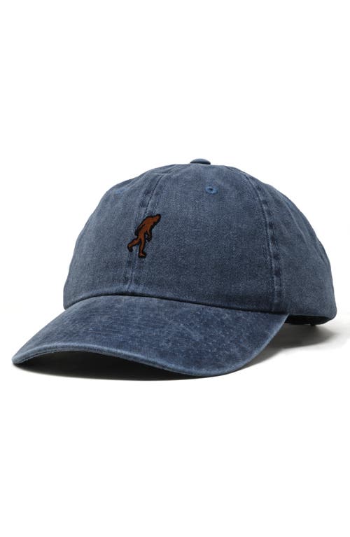 Dalix Sasquatch Embroidered Dad Hat In Washed Navy Blue