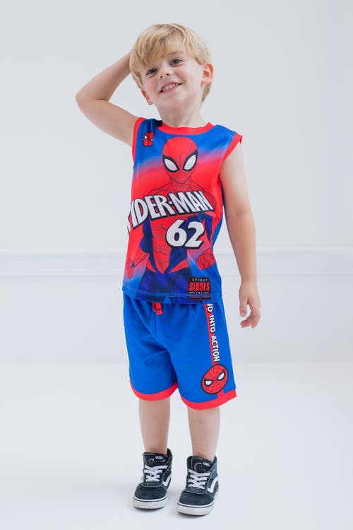 Marvel Spider-man Athletic Tank Top & Shorts Set In Blue