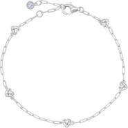 Crislu Valentine Cubic Zirconia Heart Station Bracelet