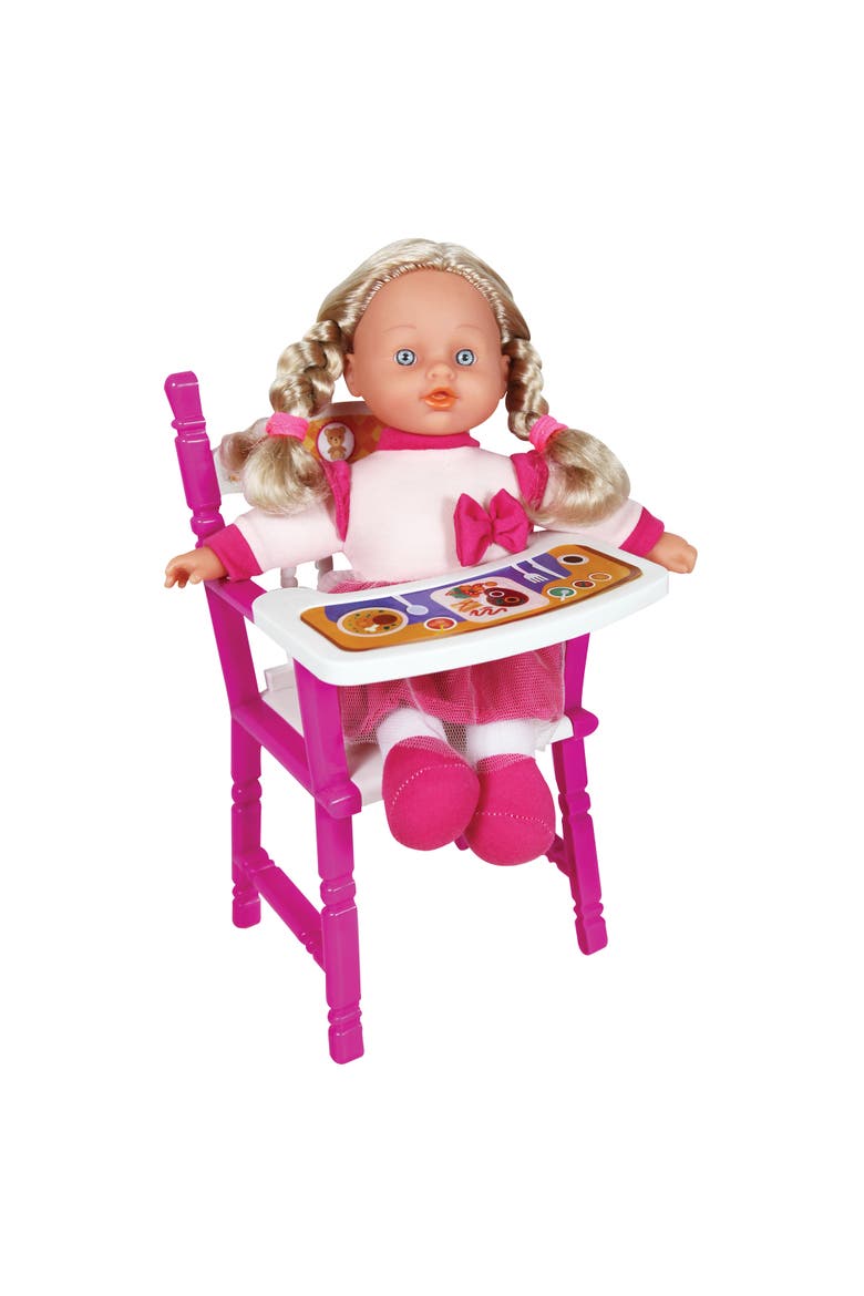 12 Inch Doll Set with Stroller, Bed & Highchair, Alternate, color, Multicolored