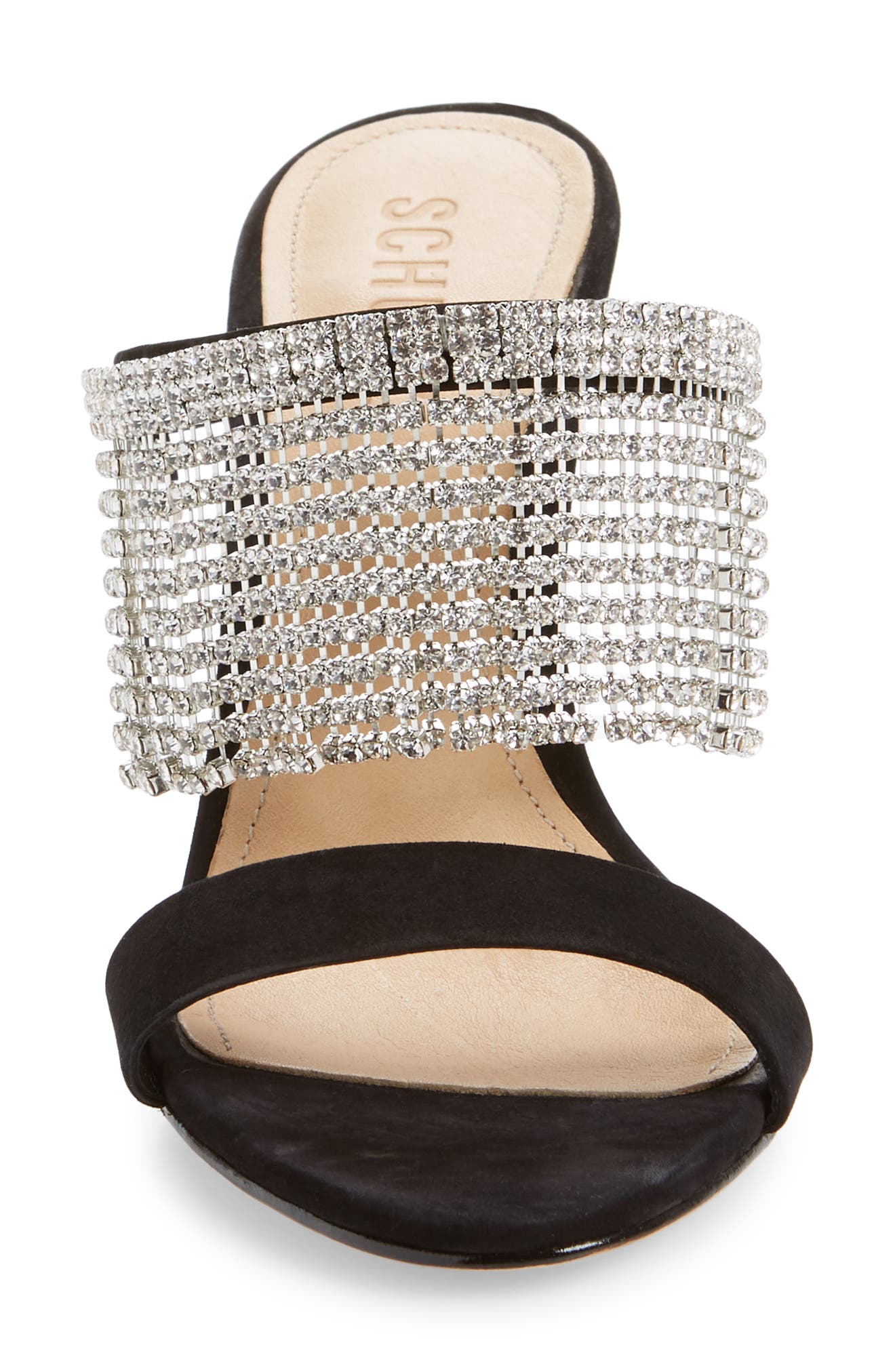 Schutz Sania Crystal Fringe Slide Sandal, Alternate, color, 