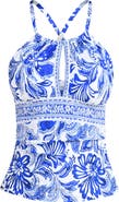 La Blanca Botanical Brocade Keyhole Tankini Top