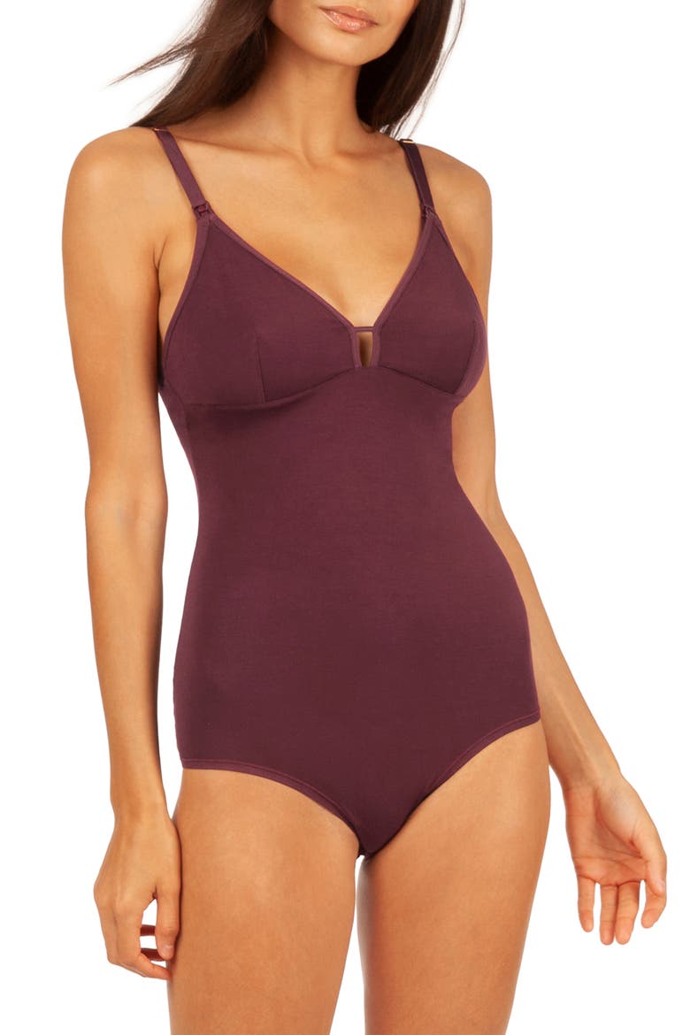 The All-Day Maternity/Nursing Bodysuit, Alternate, color, PLUM