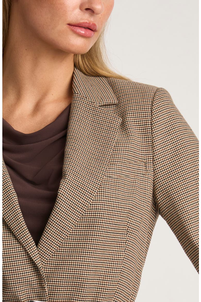 Belted Houndstooth Blazer, Alternate, color, TOBACCO BROWN
