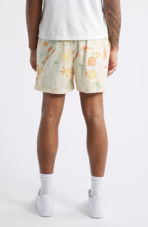 Native Youth Solstitchery Print Shorts In Off White