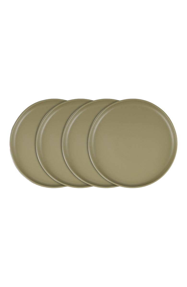 Stone Lain Tom Stoneware 4-Piece Salad Plate Set, Main, color, Olive