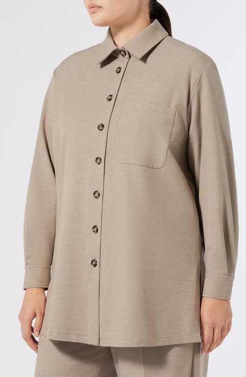 Yanina Twill Shirt Jacket (Plus)