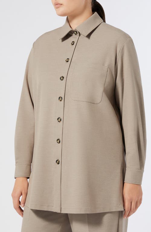 Marina Rinaldi Yanina Twill Shirt Jacket In Gray