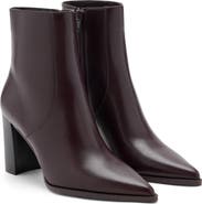 MANGO Pointed Toe Faux Leather Ankle Bootie