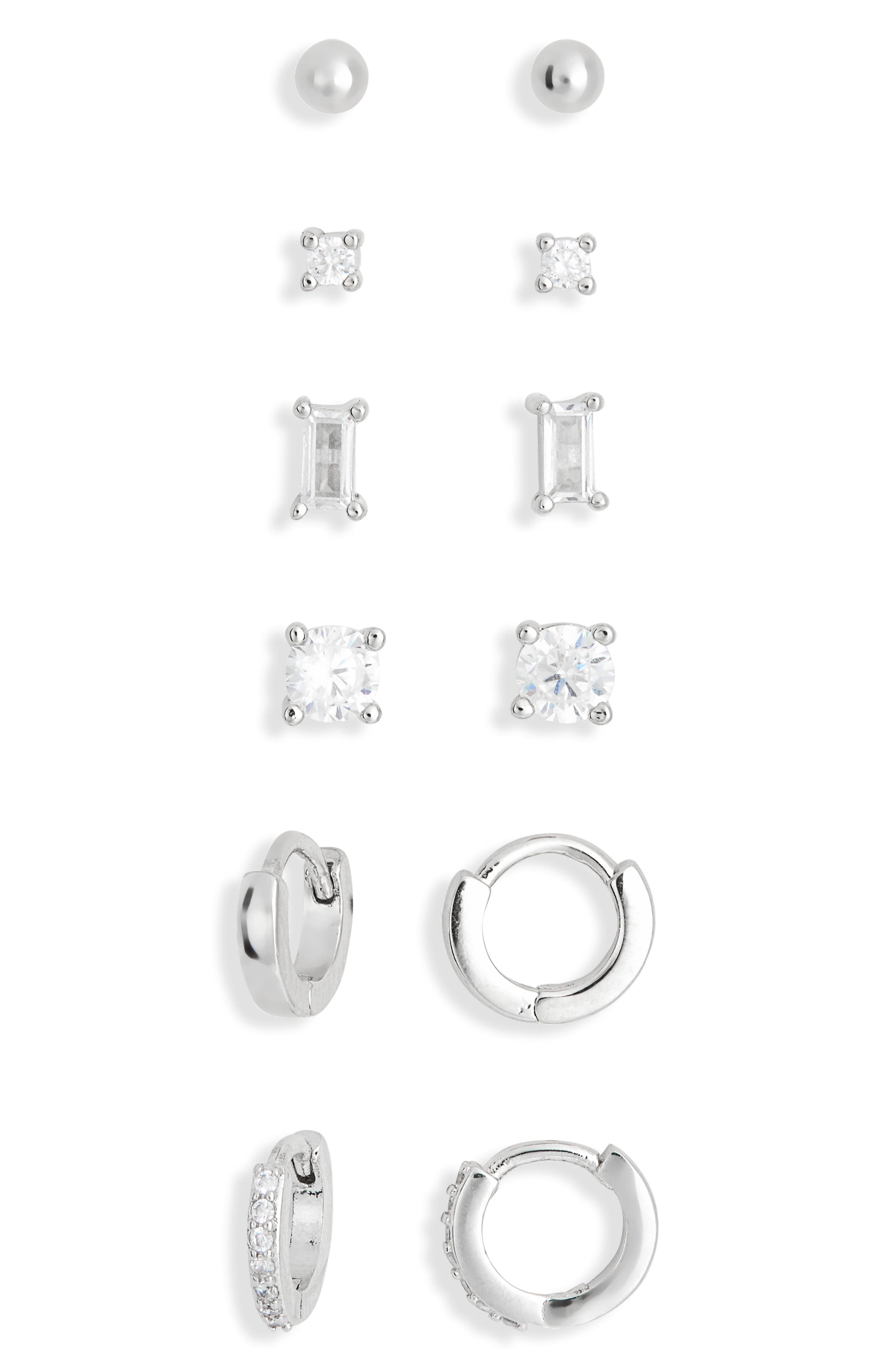 NORDSTROM RACK 6-Pack Mixed Stud & Hoop Earrings