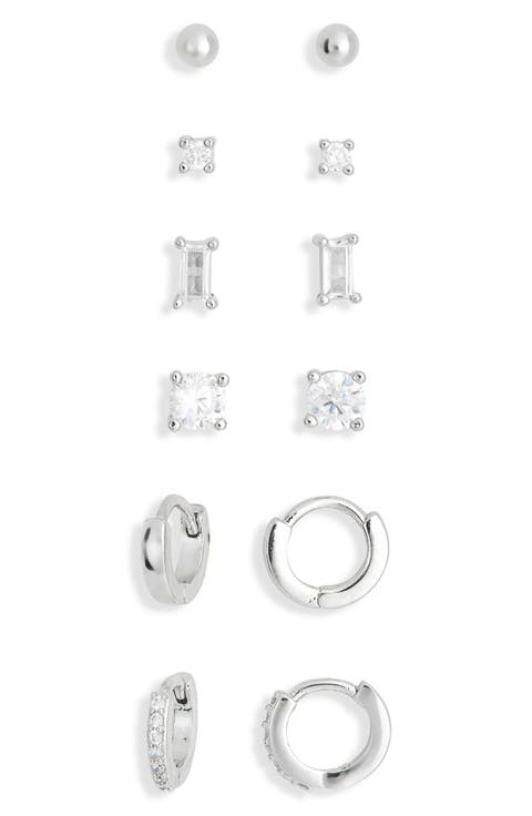 6-Pack Mixed Stud & Hoop Earrings