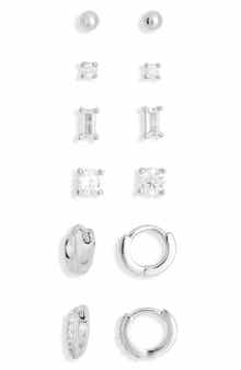NORDSTROM RACK 6-Pack Mixed Stud & Hoop Earrings