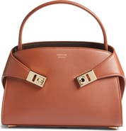 FERRAGAMO Extra Small Hug Leather Top Handle Bag