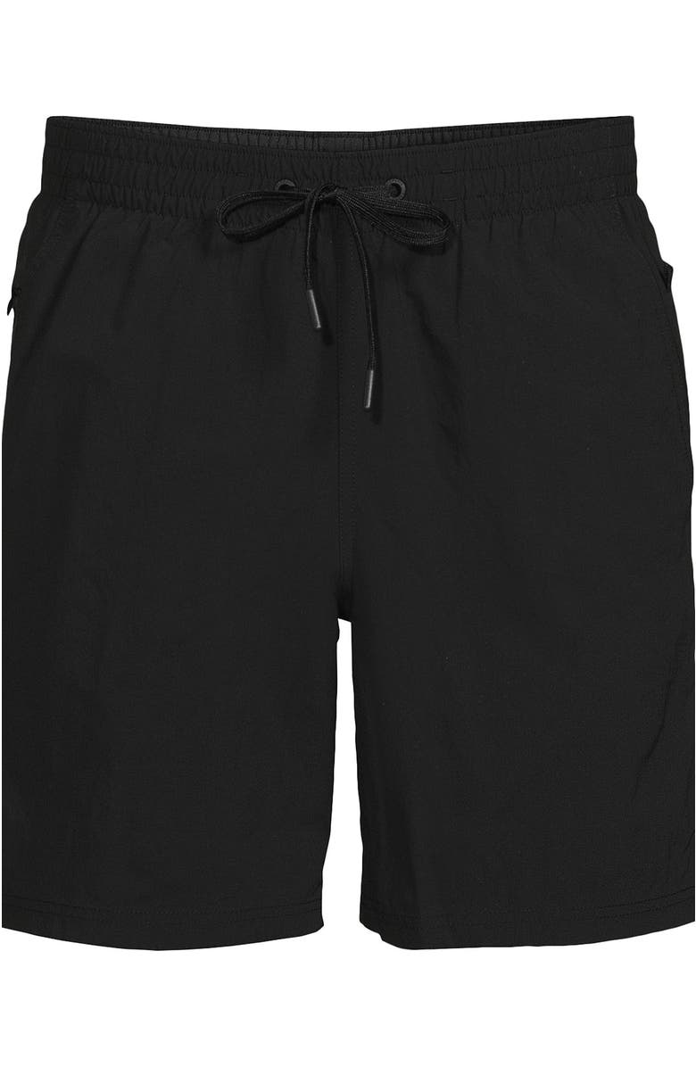Lands' End 7 Inch Volley Hydroliner Swim Trunks, Alternate, color, Black