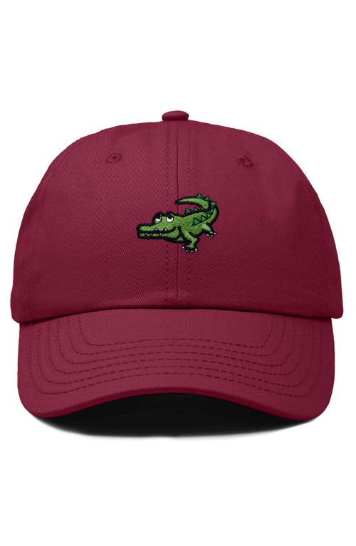 Dalix Alligator Embroidered Wildlife Cap In Maroon