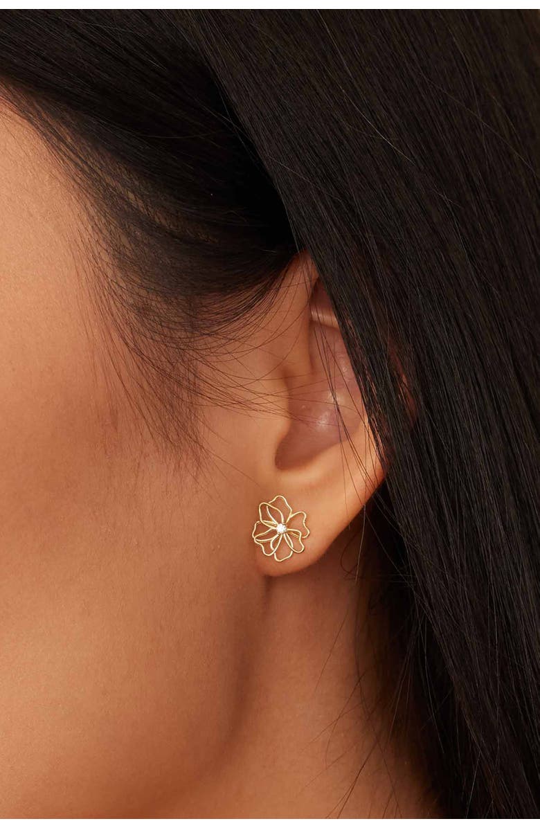 Oradina 14K Yellow Gold Full Bloom Studs, Alternate, color, Yellow Gold