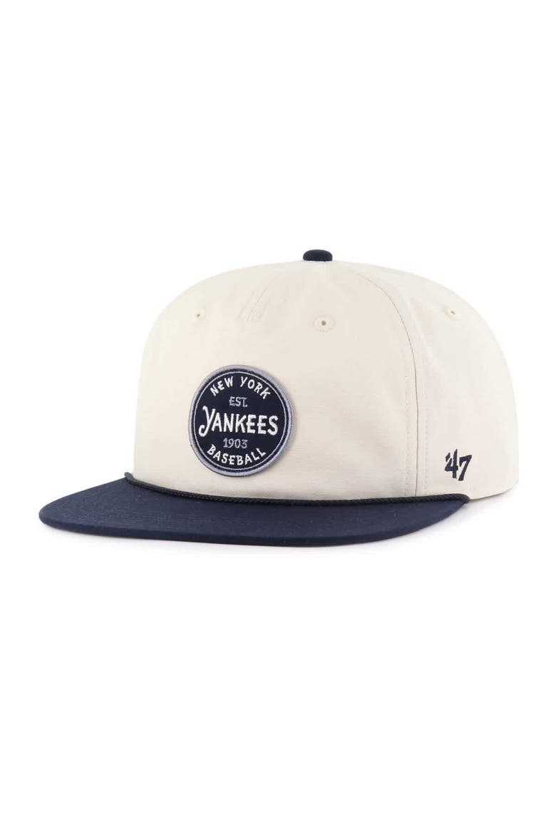 Men's '47  Natural New York Yankees Payson Captain Snapback Hat, Main, color, Natural