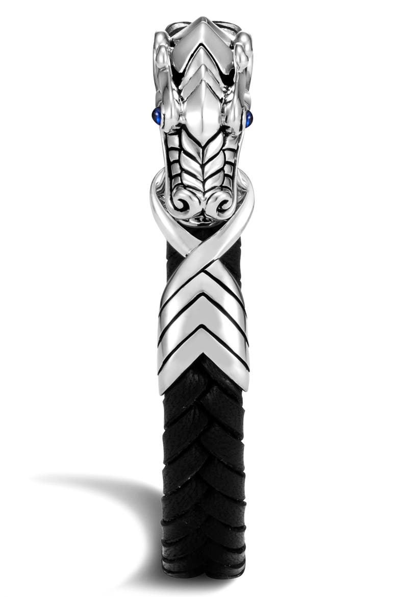 Men's Legends Naga Leather Bracelet, Alternate, color, SILVER