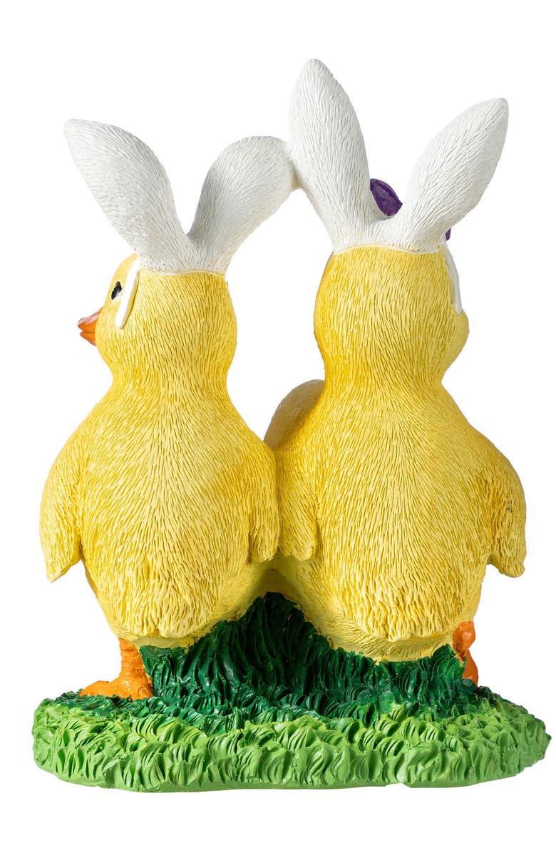 Glitzhome Easter Resin Duck Family Table Decor, Alternate, color, Yellow