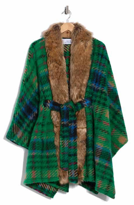 La Fiorentina Faux Fur Trim Cape