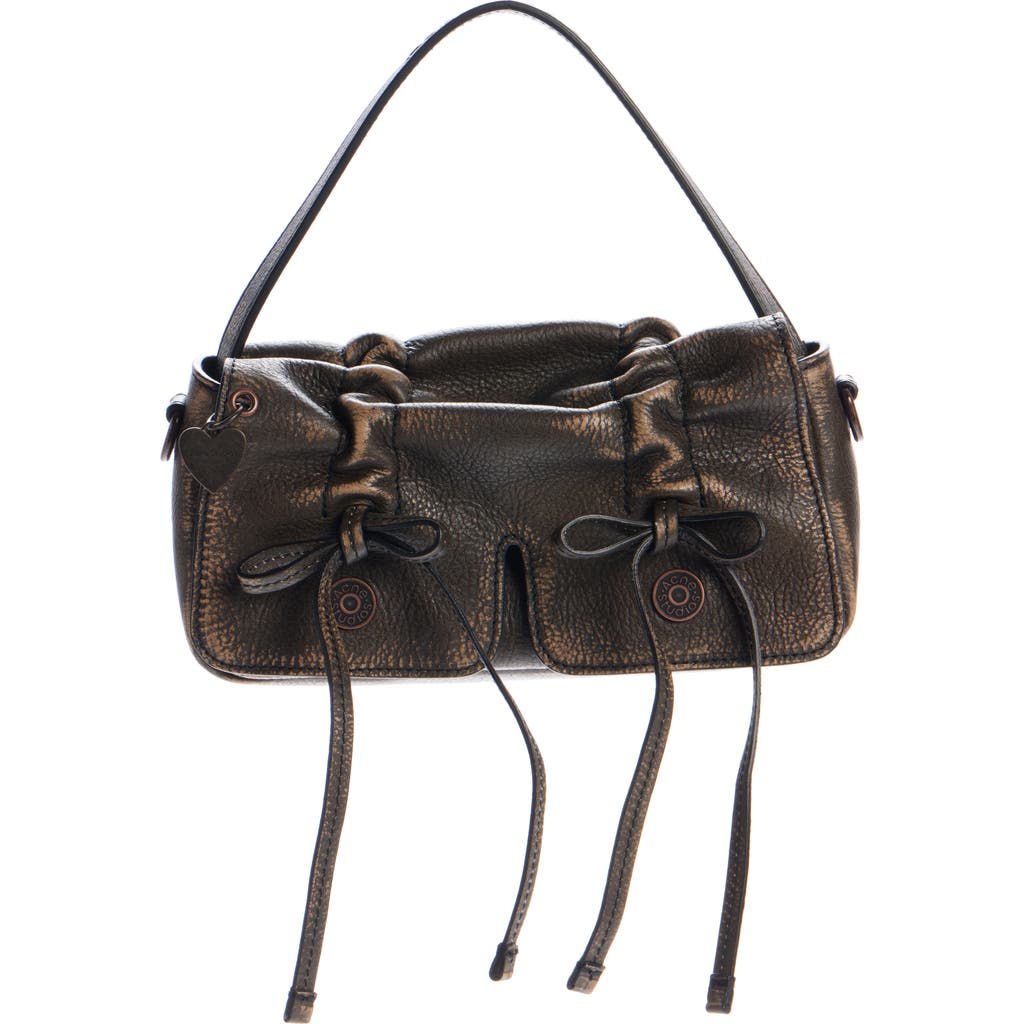 Acne Studios Micro Multipocket Leather Crossbody Bag in Dark Brown/Beige  product