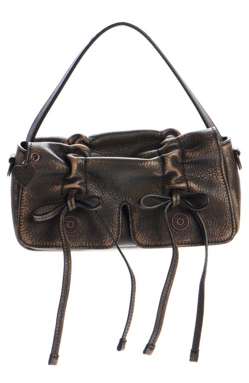 Acne Studios Micro Multipocket Leather Crossbody Bag in Dark Brown/beige at Nordstrom