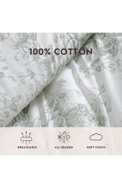 Laura Ashley 3-piece Comforter & Sham Quilt Set In Mist Green