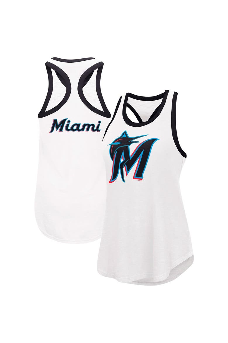 Women's G-III 4Her by Carl Banks White Miami Marlins Tater Tank Top, Main, color, White