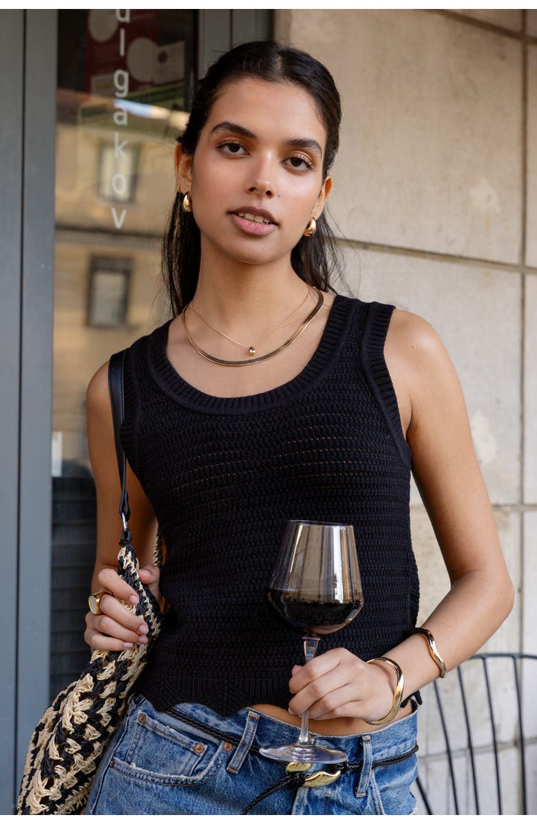 KADA The Open Knit Tank, Alternate, color, Ink