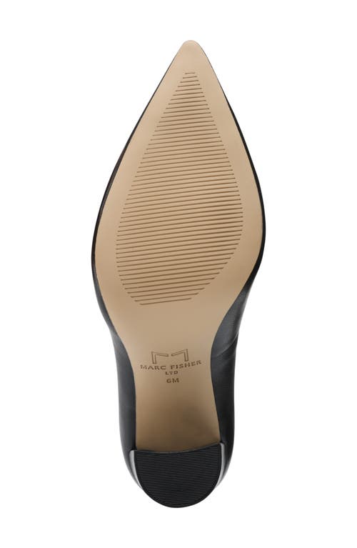 Marc Fisher Ltd Abilene Leather Block-heel Pumps In Black Leather