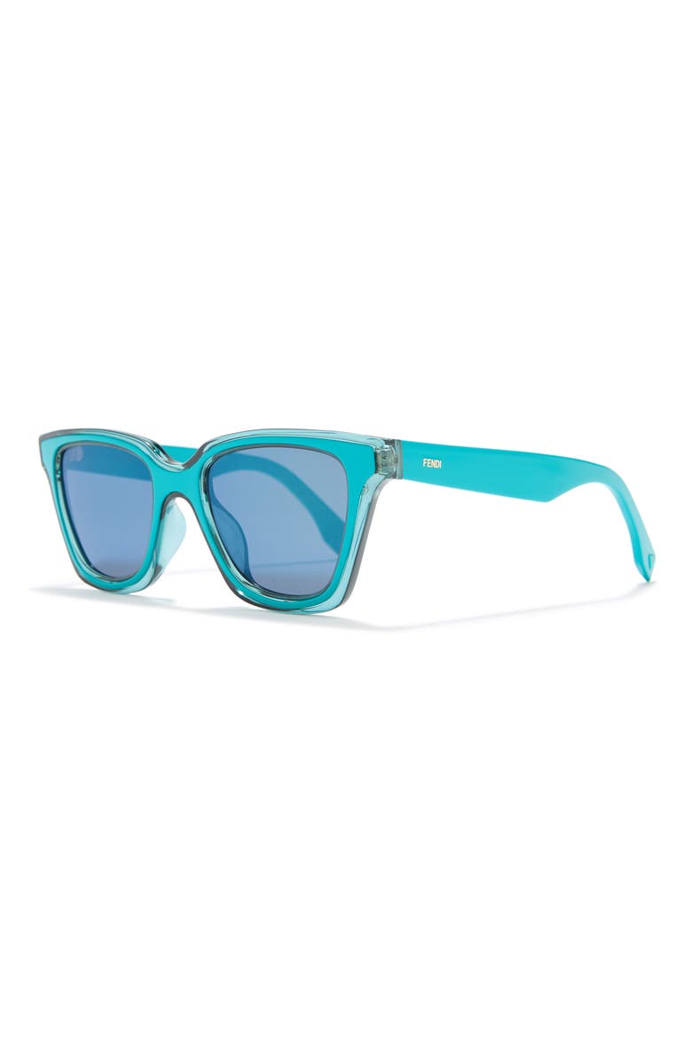 50mm Retro Square Sunglasses, Alternate, color, TURQUOISE