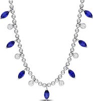 DELMAR Lab Created Sapphire & Lab Created White Sapphire Necklace
