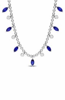 DELMAR Lab Created Sapphire & Lab Created White Sapphire Necklace