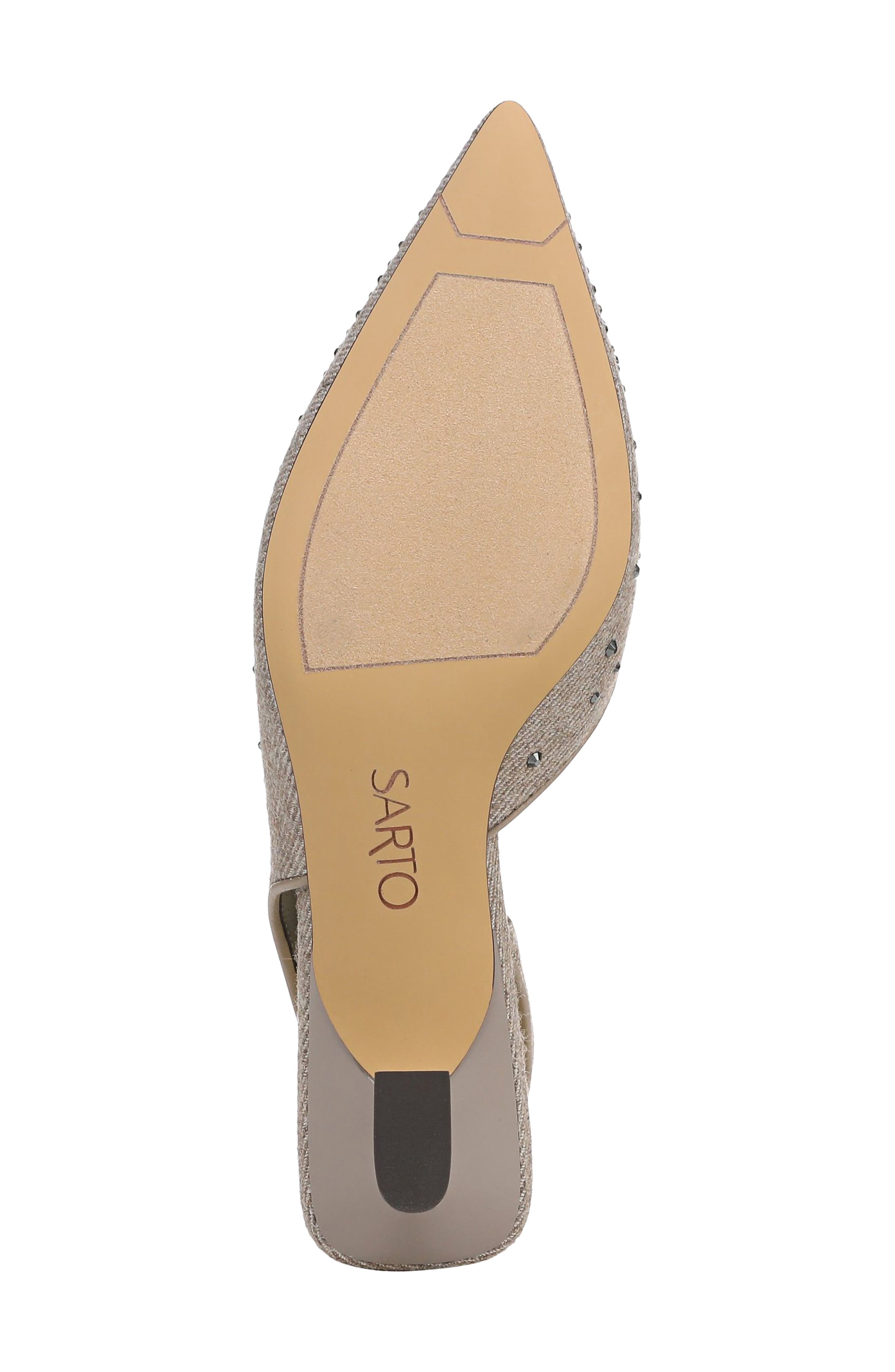 Devin Pointed Toe Slingback Pump, Alternate, color, BEIGE COZY FABRIC