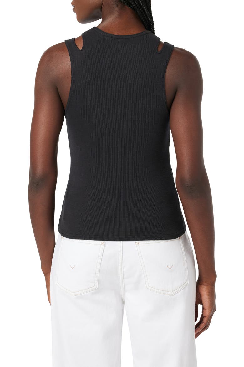 Cutout High Neck Tank, Alternate, color, BLACK