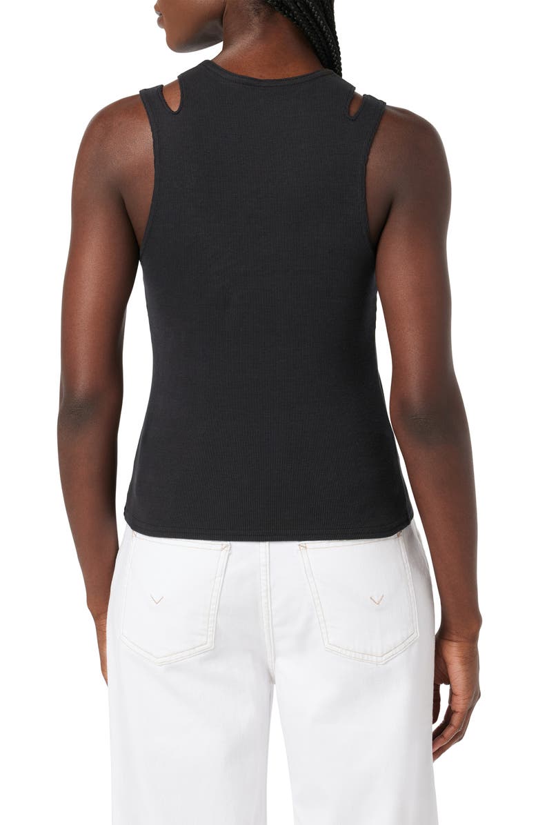 Hudson Jeans Cutout High Neck Tank, Alternate, color, Black