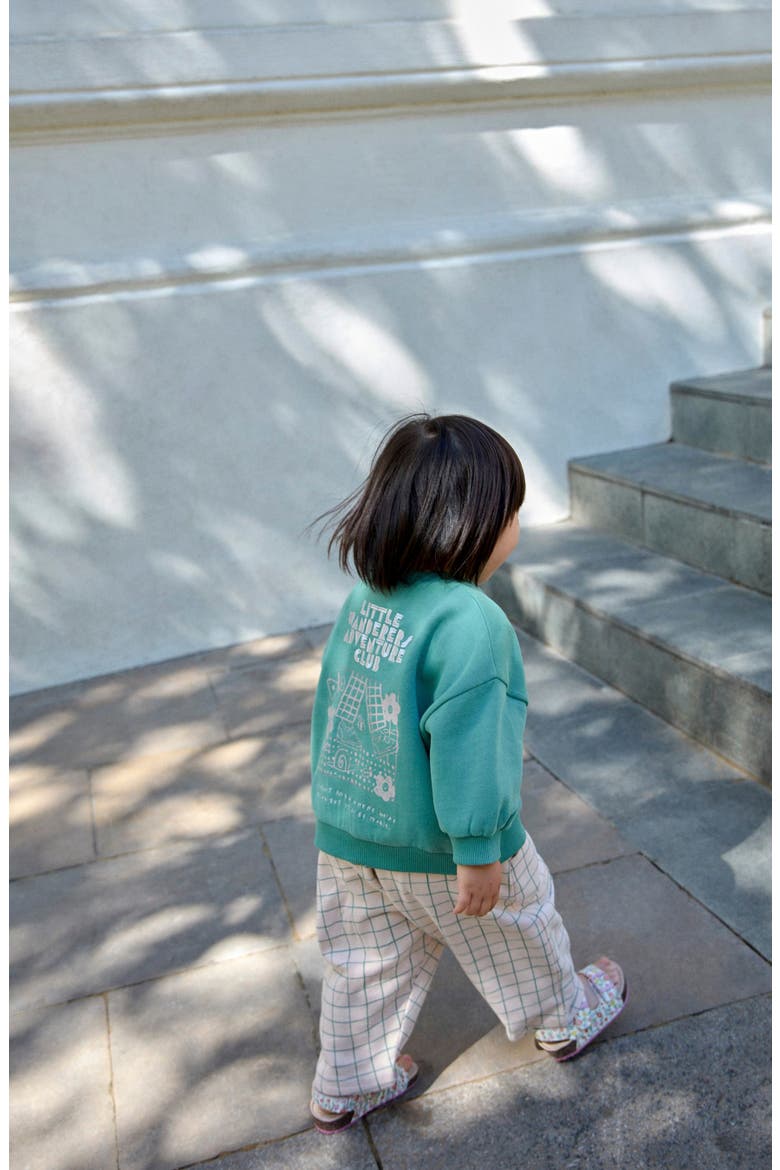 Kids' Little Wanderers Club Sweatshirt & Barrel Pants Set, Alternate, color, GREEN