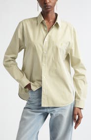 Saint Laurent Classic Stripe Cotton Poplin Button-Up Shirt