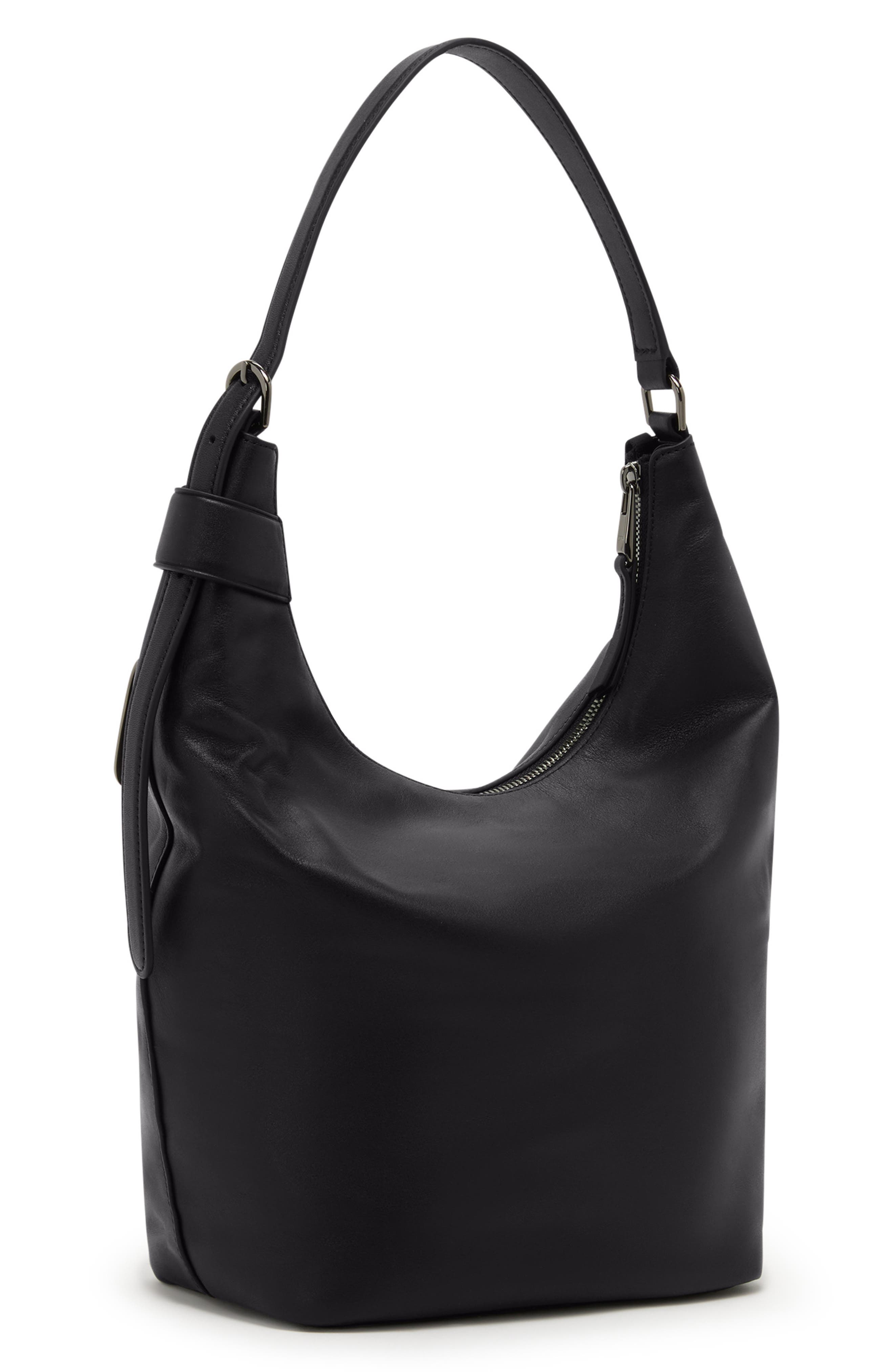 Voyageur Evora Medium Leather Hobo, Alternate, color, BLACK