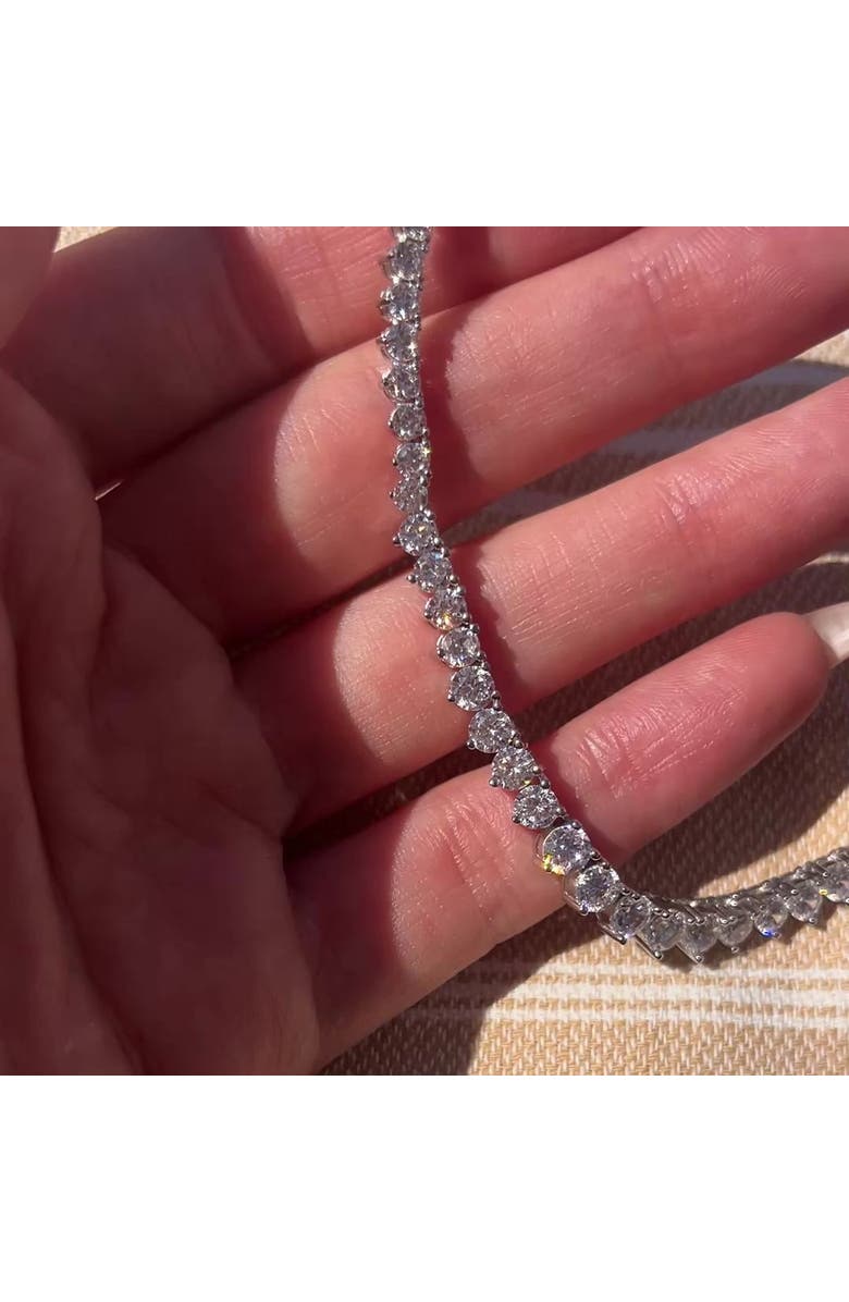 Leni James The Liz 3 Prong Graduated Tennis Necklace, Alternate, color, Silver