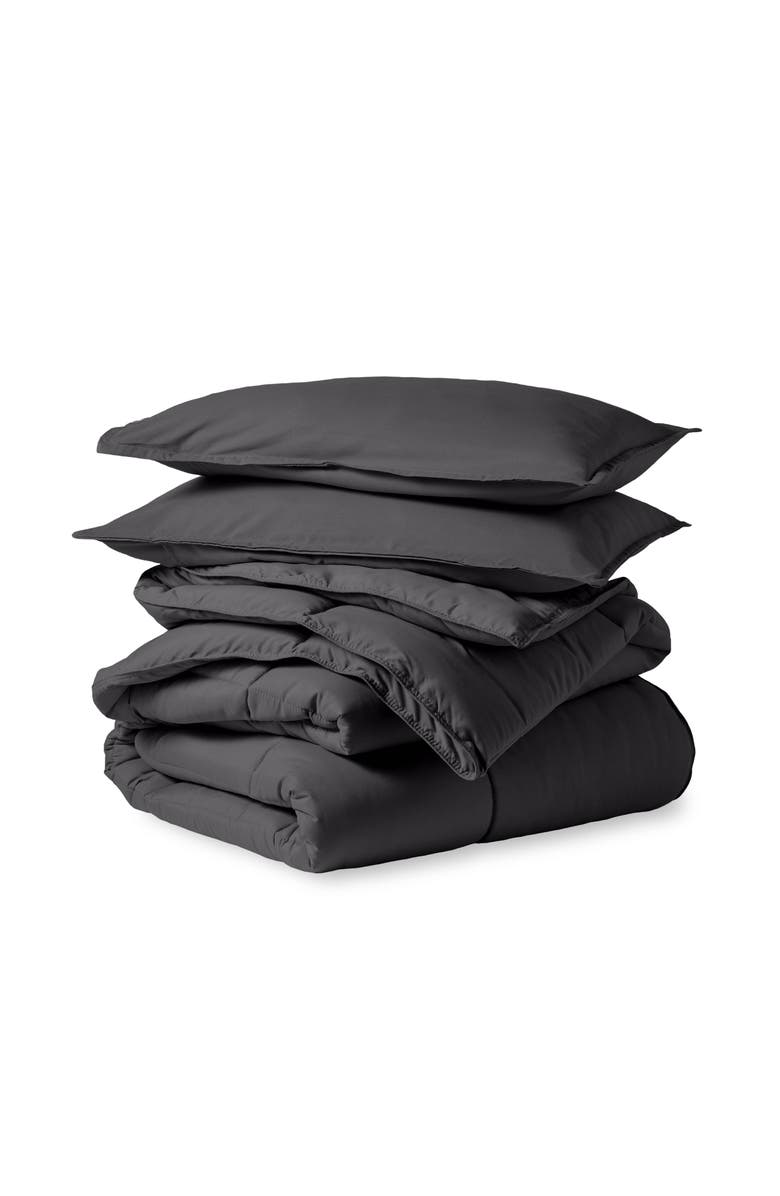 Bare Home All-Season Down Alternative Comforter Set - Oversized King, Main, color, Forged Iron Grey