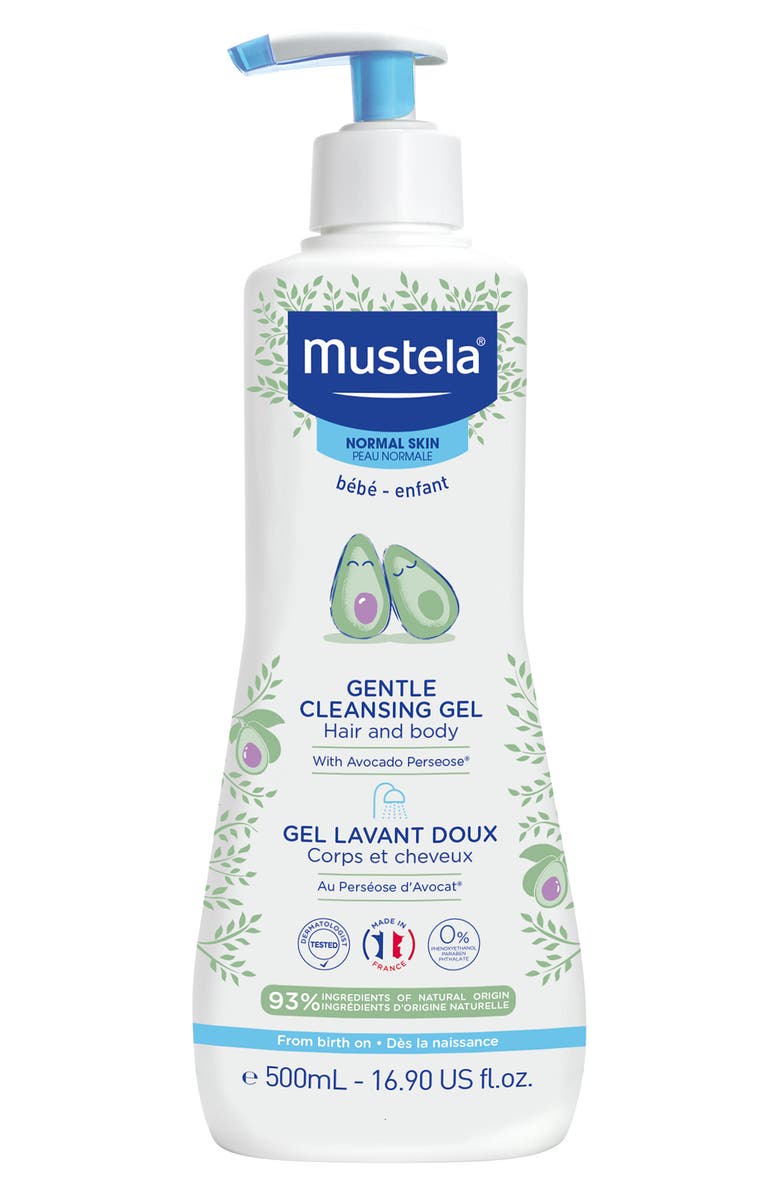Mustela<sup>®</sup> Gentle Cleansing Gel with Avacado Perseose, Main, color, White